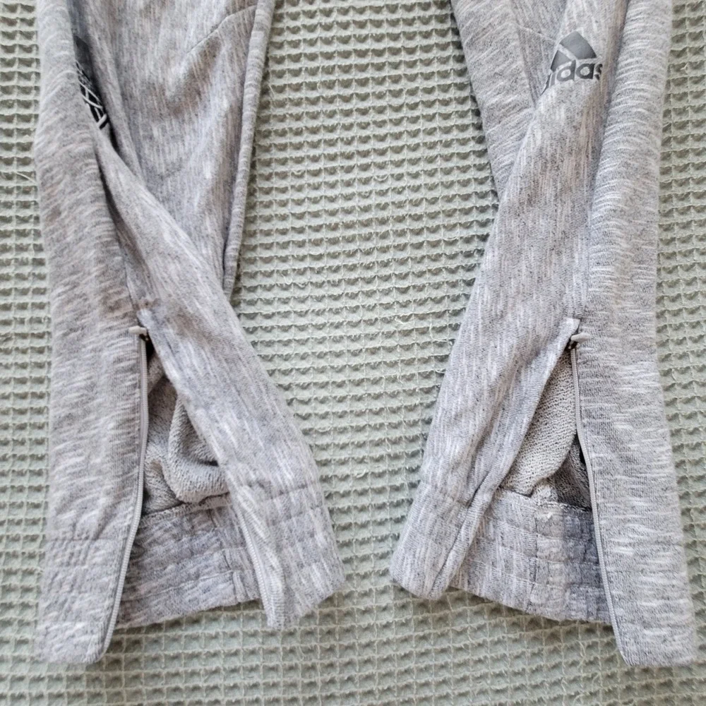 Adidas Jogger‎ Pants Mens Large Gray Space Dye Ankle Zip Athletic Sweatpants
